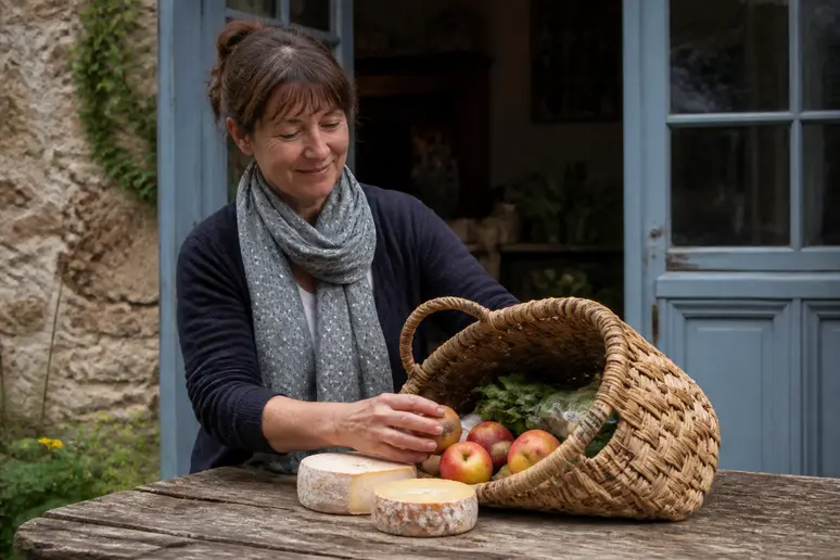 Organisation d'une visite à Hotot en Auge : achat de produits locaux.