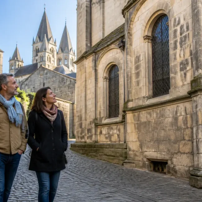 couple se promenant dans le centre historique pour savoir que faire à Caen